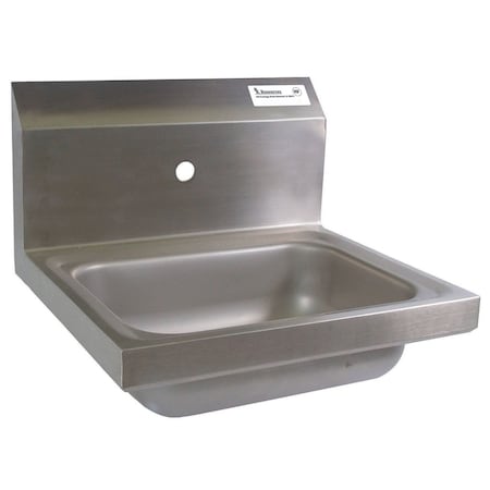 Bk Resources Hand Sink Stainless Steel 1-7/8" Drain, 1 Hole 14 in x10 in x5 in BKHS-W-1410-1
